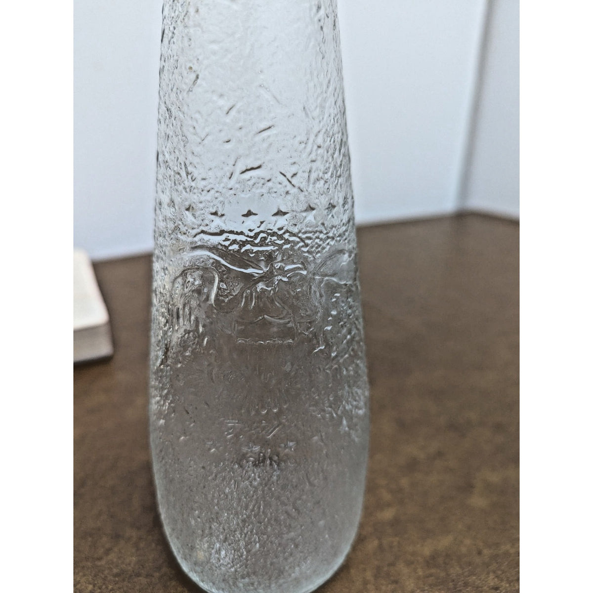Vintage Textured Glass Soda Bottle With Embossed George Washington Design & Star