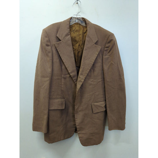 Vintage Brown Pinstripe Mens Blazer Phoenix Clothes For Gilberts 2-Button Single-Breasted Size 42R Approx.