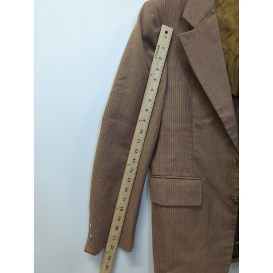 Vintage Brown Pinstripe Mens Blazer Phoenix Clothes For Gilberts 2-Button Single-Breasted Size 42R Approx.