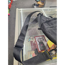 True Religion Crossbody Bag Black Canvas Adjustable Strap Multiple Zipper Pocket