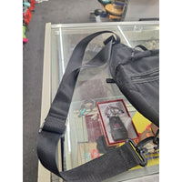 True Religion Crossbody Bag Black Canvas Adjustable Strap Multiple Zipper Pocket