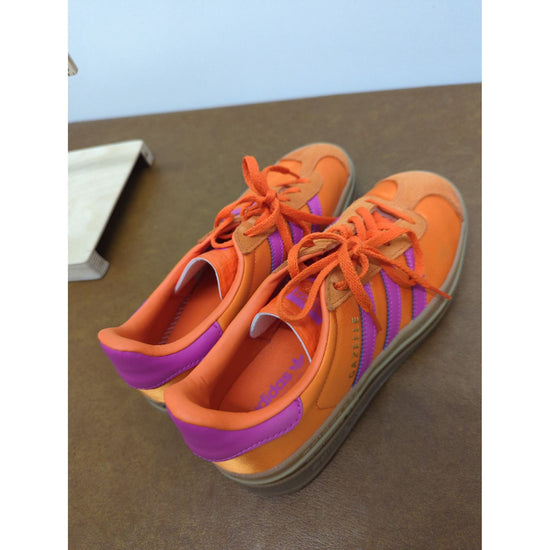Adidas Gazelle Platform Shoes Orange & Purple 7.5 Womens Casual Sneakers Retro Style