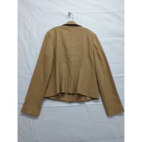 Ann Taylor Loft Tan Blazer With Black Trim Size 10 Two-Button Front Fully Lined Tailored Fit Made In Indonesia