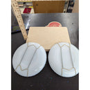 Vintage Milk Glass Plates With Hand-Painted Fruit Designs Beaded Edge Set Of 2 Wall Hangers Included 7.25" Diameter