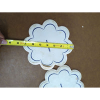 Turkish Ceramic Blue Floral Decorative Coasters Set Of 2 6.5 Inches Diameter