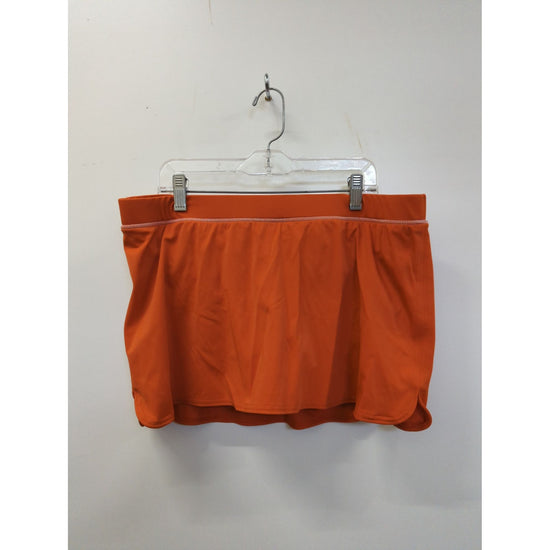 Lands End Womens Orange Swim Skirt Size 12 Nylon Blend