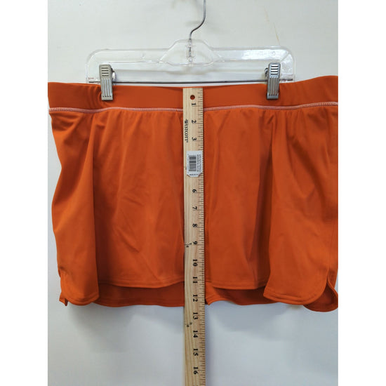 Lands End Womens Orange Swim Skirt Size 12 Nylon Blend