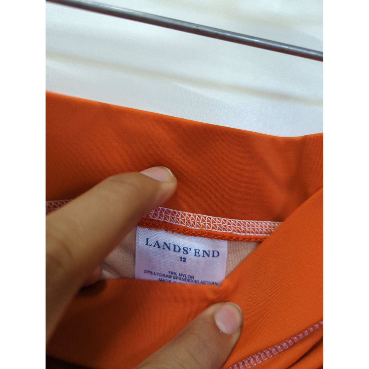 Lands End Womens Orange Swim Skirt Size 12 Nylon Blend