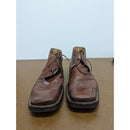 Mens Brown Leather Square-Toe Lace-Up Ankle Boots Size EU 41 SoleTech Soles
