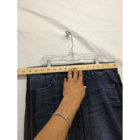 Democracy Womens Dark Wash Jeans With "Ab" Technology Size 10 Straight Leg Denim Raw Hem Made In China