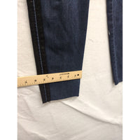 Democracy Womens Dark Wash Jeans With "Ab" Technology Size 10 Straight Leg Denim Raw Hem Made In China