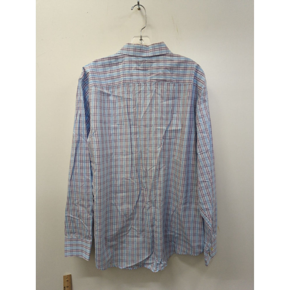 Banana Republic Mens Blue Plaid Long Sleeve Button-Up Shirt Size M