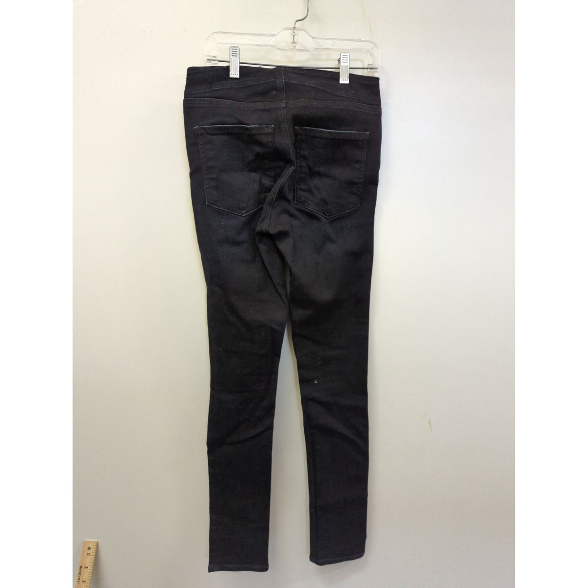 Black Lace-Up Skinny Jeans With Front Zipper Pockets & Back Patch Pockets Women’s Size S