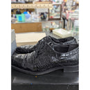 Stacy Adams Mens Triolo Black Dress Shoes Size 10M Crocodile Print Lace-Up Pre-Owned