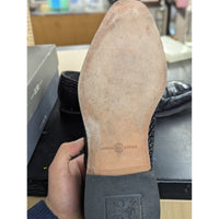 Stacy Adams Mens Triolo Black Dress Shoes Size 10M Crocodile Print Lace-Up Pre-Owned