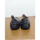 Ecco Mens Black Leather Slip-On Loafers Size 43 With White Stitching