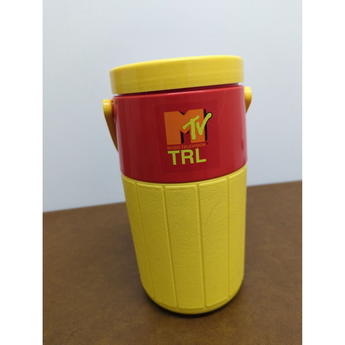 Slim Jim Vintage Coleman Thermos With MTV TRL Logo Red & Yellow 5590 USA Made