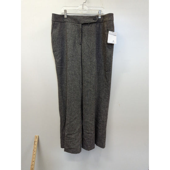 Calvin Klein Womens Gray Tweed Dress Pants 42" Length Mid-Rise Wide Leg Classic Fit Size 8.