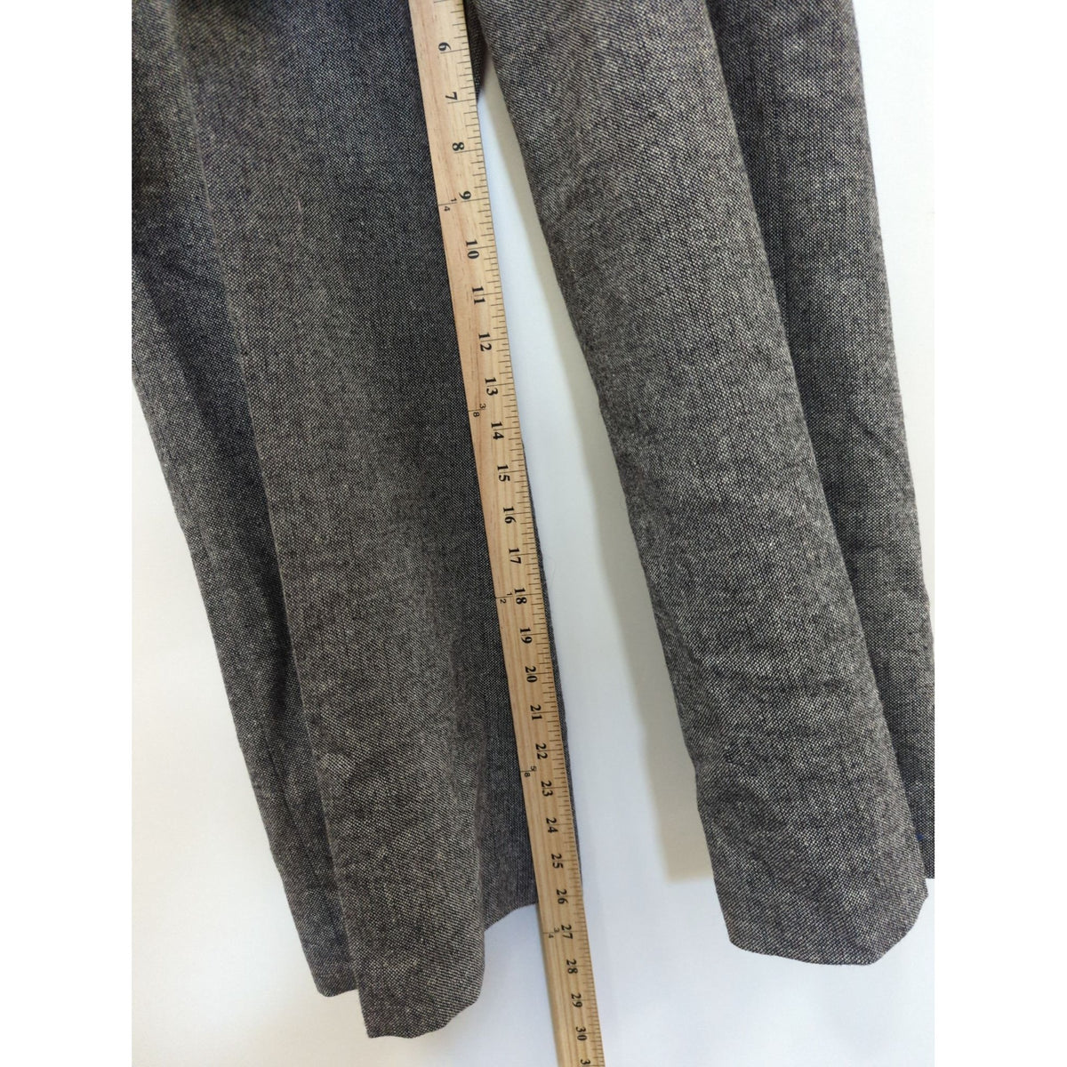 Calvin Klein Womens Gray Tweed Dress Pants 42" Length Mid-Rise Wide Leg Classic Fit Size 8.