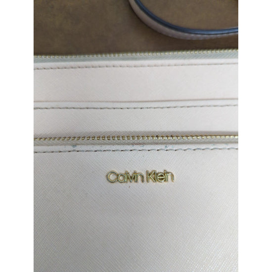 Calvin Klein Cream Crossbody Bag With Gold Hardware & Adjustable Strap 10.5"x7"