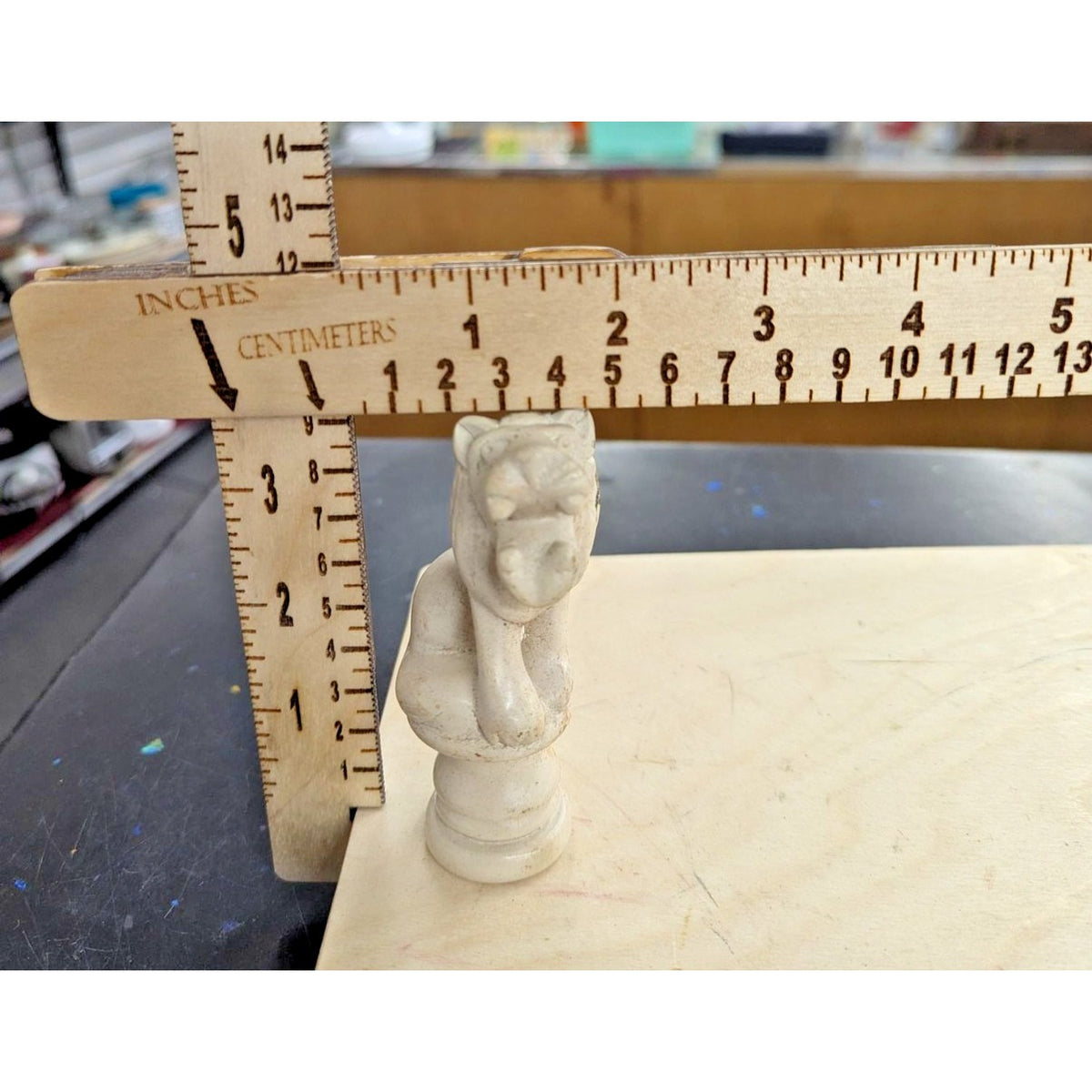 Vintage Stone Chess Pieces Animal Theme missing a piece (see description)