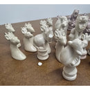 Vintage Stone Chess Pieces Animal Theme missing a piece (see description)