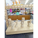 Vintage Stone Chess Pieces Animal Theme missing a piece (see description)