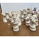 Vintage Stone Chess Pieces Animal Theme missing a piece (see description)