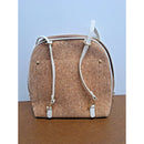 Mistique Cork & Faux Leather Double Strap Backpack Purse With Gold Accents And M