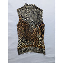Dolce Cabo Womens Sleeveless Animal Print Top Zebra & Leopard Pattern