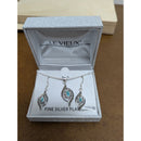 Le Vieux Fine Silver Plated Necklace & Earring Set With Swarovski Marcasite