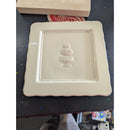 Arte Florum Italica Cream Ceramic Square Plate With Topiary Design