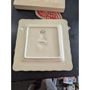 Arte Florum Italica Cream Ceramic Square Plate With Topiary Design