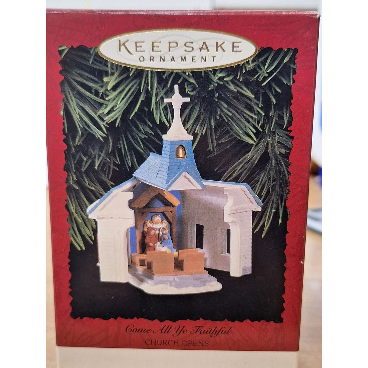 Hallmark Keepsake Ornament 1996 Come All Ye Faithful Church Opens Collectible Ch