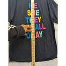 He She They Its All Okay Black Graphic T-Shirt Unisex Size XL