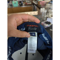 Flexfit Navy Stretchable Fitted Baseball Cap L/XL Polyester Cotton Blend
