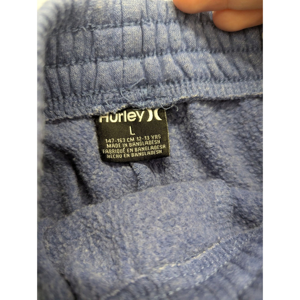 Hurley Boys Blue Fleece Shorts L With Elastic Waist