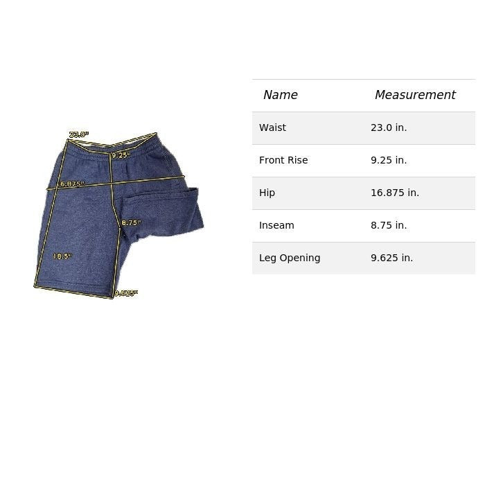 Hurley Boys Blue Fleece Shorts L With Elastic Waist