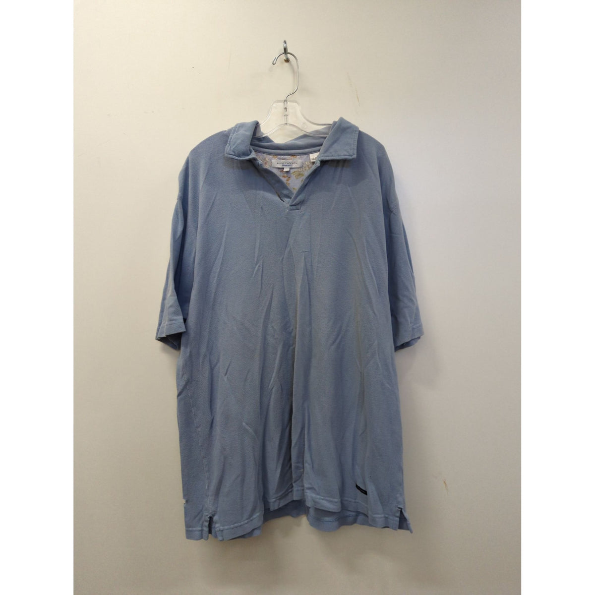 Alex Cannon Blue Polo Shirt Short Sleeve Cotton Mens M Made In India