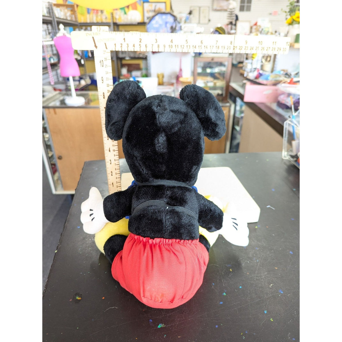 Vintage Mickey Mouse Plush Doll 18" Red Shorts Blue Shirt Soft Disney Collectibl