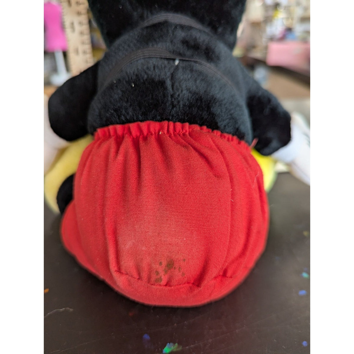 Vintage Mickey Mouse Plush Doll 18" Red Shorts Blue Shirt Soft Disney Collectibl