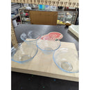 Set Of 4 Clear Glass Bowls With Embossed Design Anchor Hocking Oven Glass 1.5 Inches High Vintage Style