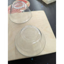 Set Of 4 Clear Glass Bowls With Embossed Design Anchor Hocking Oven Glass 1.5 Inches High Vintage Style