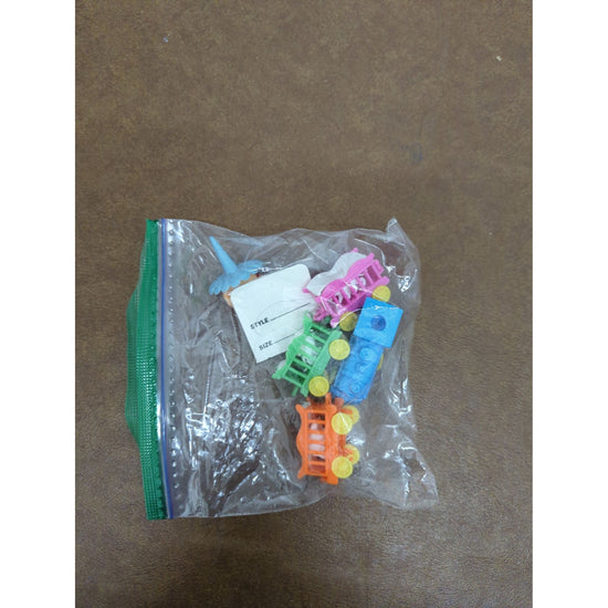 1970s Birthday Cake Train Decoration Set Plastic Multicolor Vintage Party Topper
