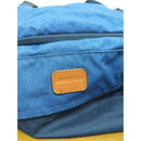 Lands End Blue Canvas Duffel Bag With Faux Leather Accents & Adjustable Strap 20"x14"x7"
