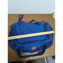 Lands End Blue Canvas Duffel Bag With Faux Leather Accents & Adjustable Strap 20"x14"x7"