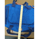 Lands End Blue Canvas Duffel Bag With Faux Leather Accents & Adjustable Strap 20"x14"x7"
