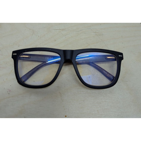 Stylish Black & Wood Grain Eyeglasses Unisex Blue Light Filter