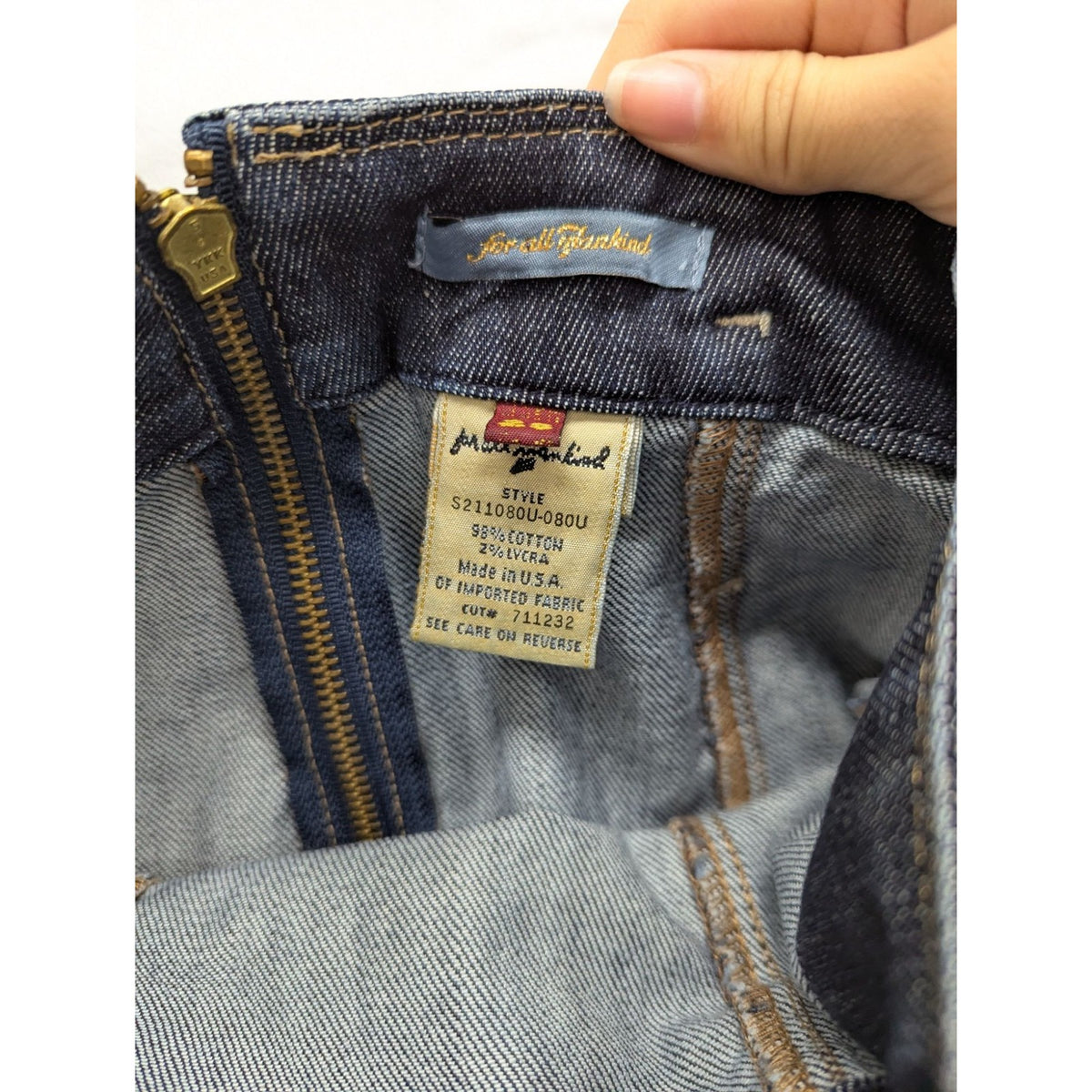 7 For All Mankind Womens Denim Pencil Skirt With Belt