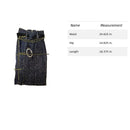 7 For All Mankind Womens Denim Pencil Skirt With Belt